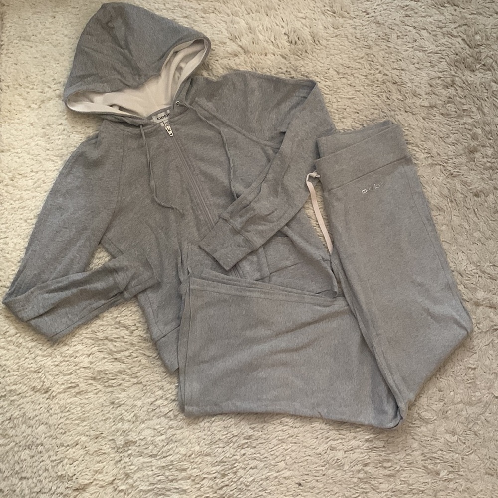 Y2K bebe Rhinestone Gray Sweatsuit